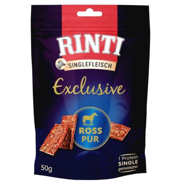 RINTI Singlevlees Exclusive Snack 50 g - Voordeelpakket: 3 x 50 g Paard Puur