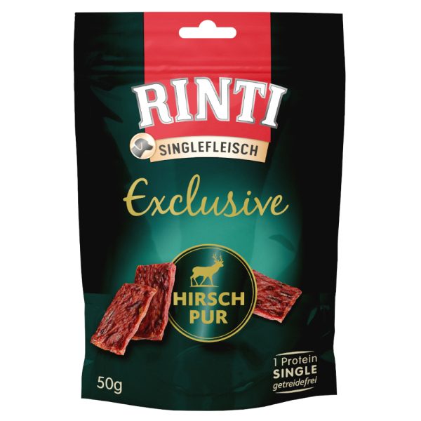 RINTI Singlevlees Exclusive Snack 50 g - Hert Puur