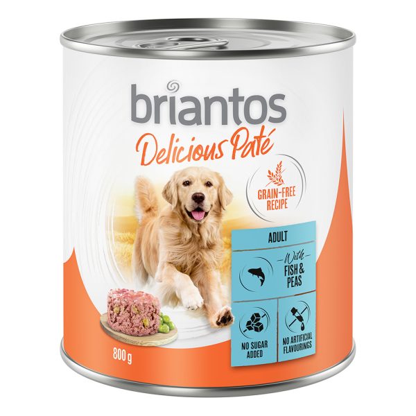 6x800g Vis en Erwten Briantos Honden Natvoer