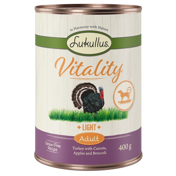 6x800g Lukullus Vitality Light Honden Natvoer