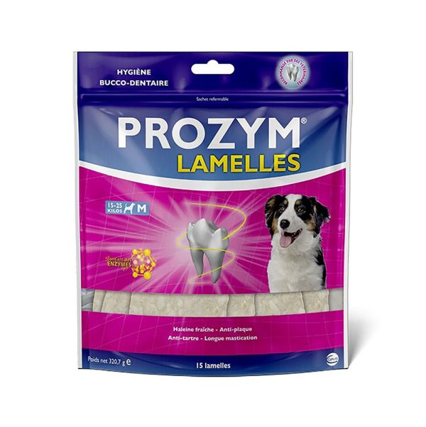 2x Prozym Canin Lamellen voor middelgrote honden (15 - 25 kg), 2 x 15 stuks hondensnacks