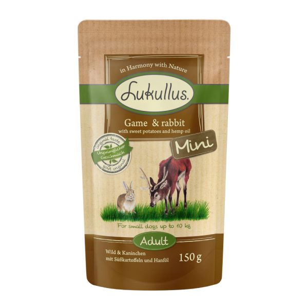 Voordeelpakket Lukullus mini maaltijdzakjes 48 x 150g - Wild en konijn