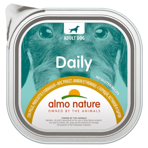 15% Korting! Almo Nature Dog Daily 9 x 300 g  - met kip, ham en kaas (9 x 300g)