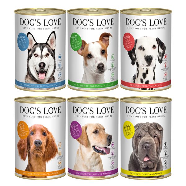 6x 400g Dog's Love Adult Mixpack (6 soorten) nat hondenvoer