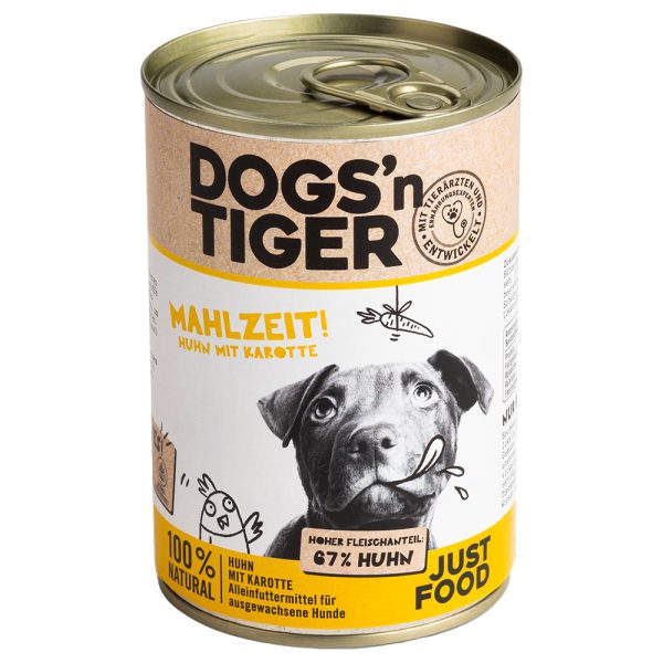 Voordeelpakket: 12x400g Dogs'n Tiger Adult Kip & Wortel hondenvoer nat