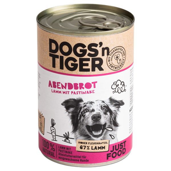 Voordeelpakket: 12x400g Dogs'n Tiger Adult Lam & Pastinaak hondenvoer nat