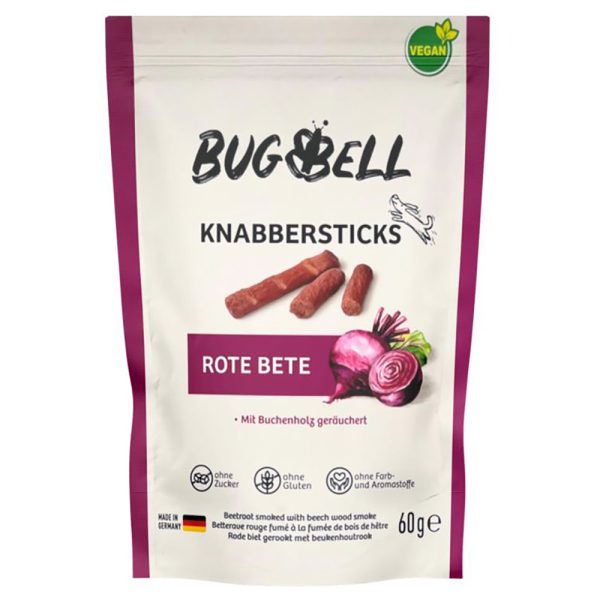 Voordeelpakket: 4x60g BugBell knabbelsticks rode biet hondensnacks