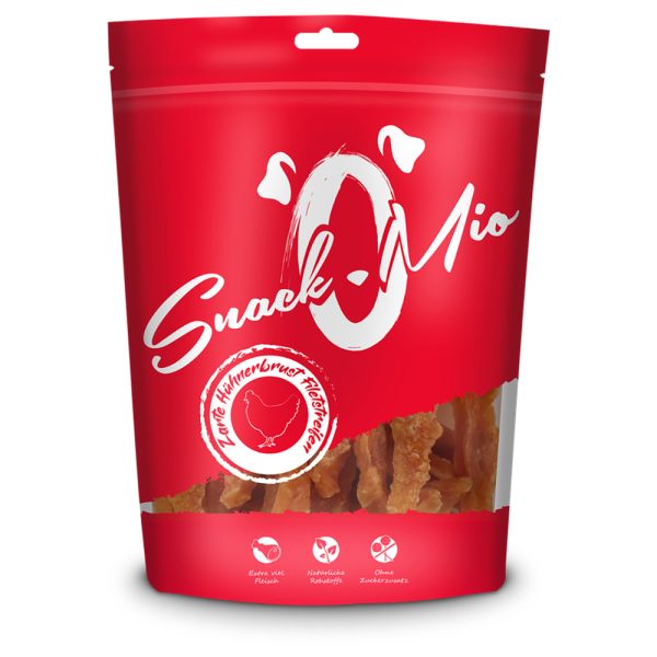 Voordeelpakket: 4 x ca. 70g SnackOMio Malse kipfiletreepjes hondensnacks