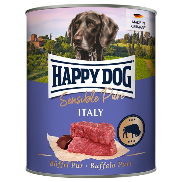 24x800g Puur Buffel puur Happy Dog Hondenvoer