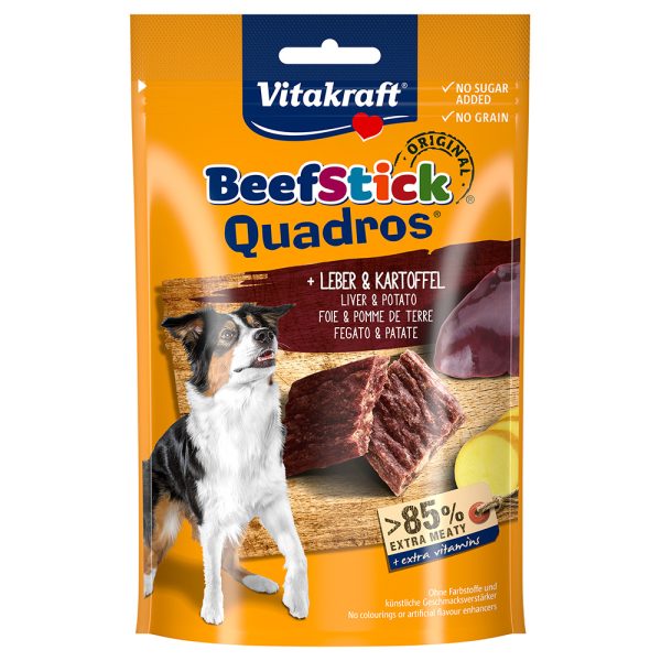 Voordeelpakket: 7x70g Vitakraft Beef Stick Quadros Lever & Aardappel hondensnacks