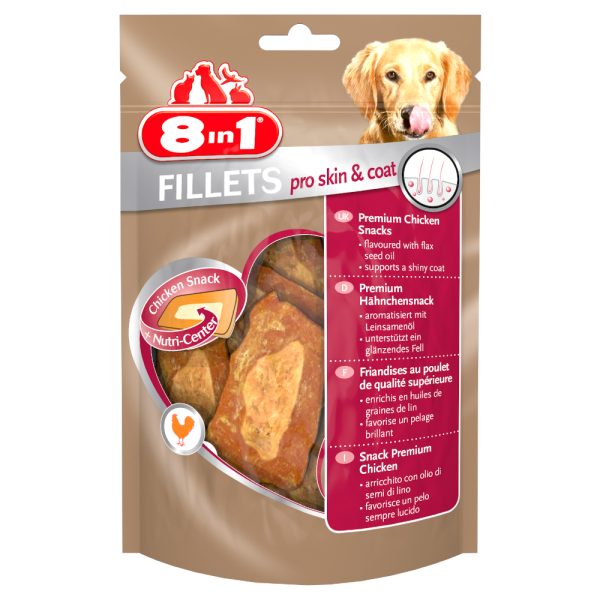 3 + 1 gratis! 4 x 8in1 snacks - Fillets Pro Skin & Coat -