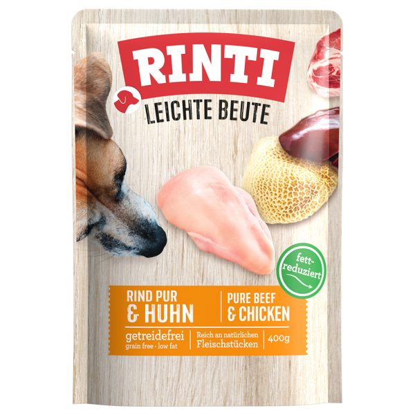 Voordeelpakket: 30x400g RINTI Leichte Beute Puur Rund & Kip natvoer voor honden