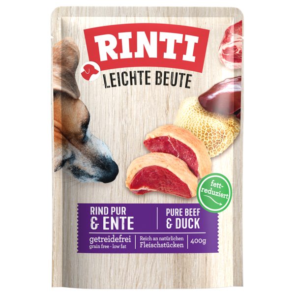 Voordeelpakket: 30x400g RINTI Leichte Beute puur rund & eend natvoer voor honden