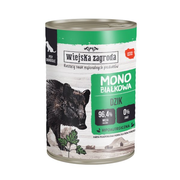 Wiejska Zagroda Dog 12 x 400 g - Wild zwijn