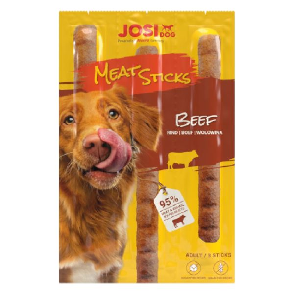 33g JosiDog Meat Sticks met rundvleessnacks voor honden