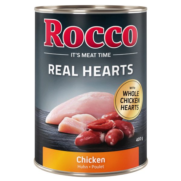 24x400g Real Hearts Kip met hele Kippenharten Rocco Hondenvoer