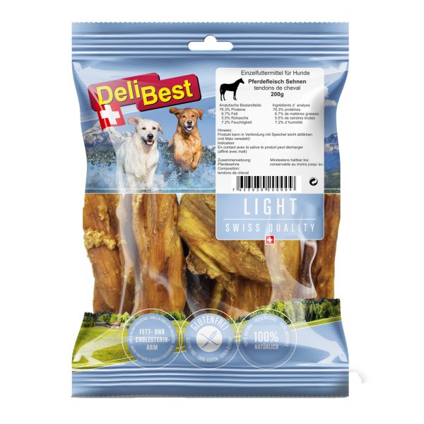 2x200g Light Paardenpezen DeliBest Hondensnacks