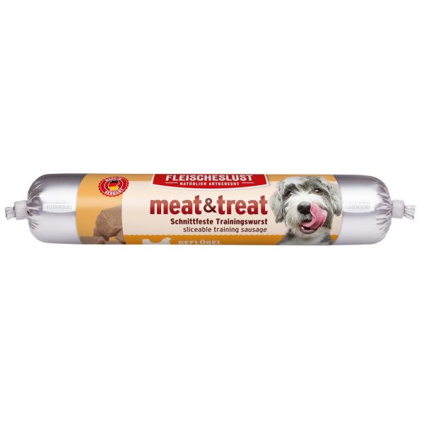 80g Gevogelte Fleischeslust Meat & trEAT Single Shot Training Sausage#