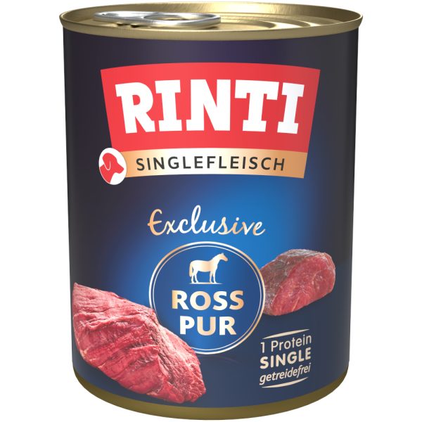 RINTI Singlefleisch 6 x 800 g Hondenvoer - Paard puur