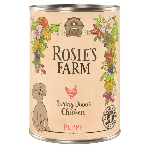 Voordeelpakket Rosie's Farm Adult 24 x 400 g Hondenvoer - Puppy Kip