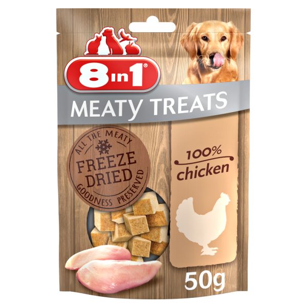 2 + 1 gratis! 3 x 8in1 snacks - Meaty Treats - Kip (3 x 50g)