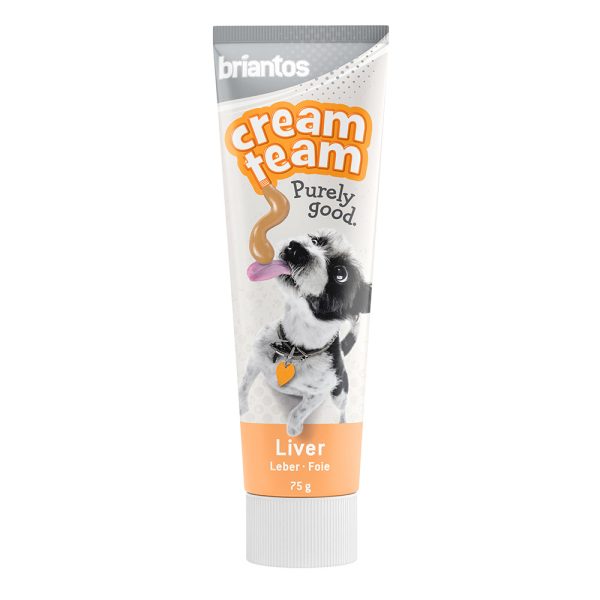 4x75g Briantos Cream Team Leverworstpastei voor honden