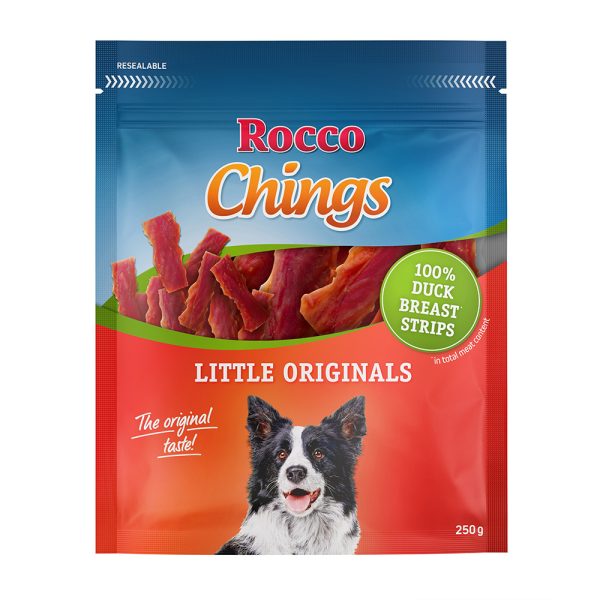 15% korting! Rocco Chings Originals 2 x 150 / 250 g - NIEUW: Eendenborst in korte reepjes 12 x 250 g