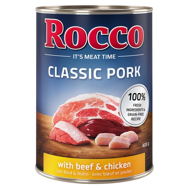 Rocco Classic Pork 6 x 400g Hondenvoer Rund & Kip