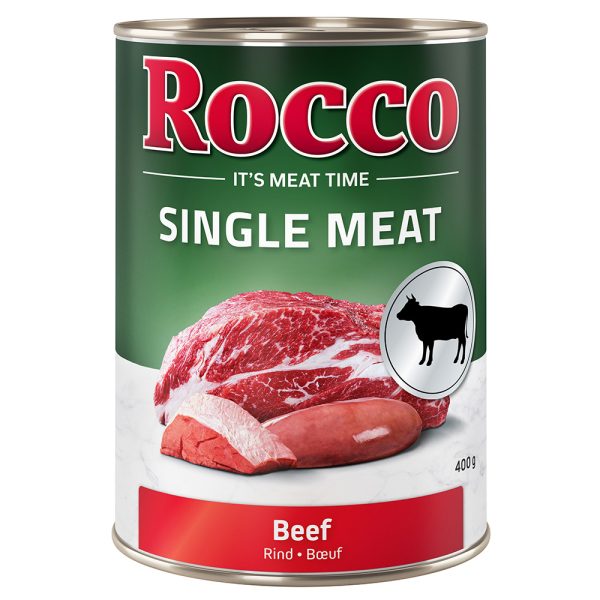 Voordeelpakket Rocco Single Meat 24 x 400 g Hondenvoer  - Rund