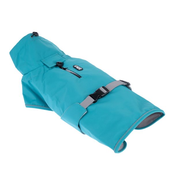 TIAKI hondenregenjas Teal - ruglengte: ca. 40cm honden