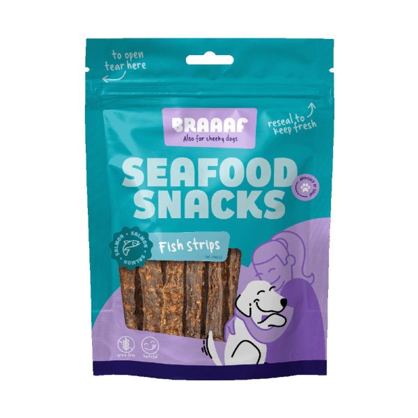 10% Korting! 2x Braaaf Snacks voor honden - 2 x 70 g Strips met Zalm