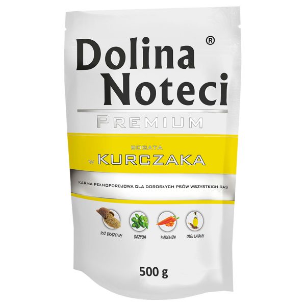 20 X 500 g Dolina Noteci Premium Pouches Kip Nat Hondenvoer