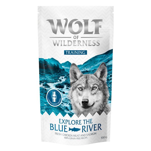 100g Wolf of Wilderness Trainingssnacks Explore the Blue River Kip & Zalm