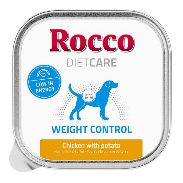 20x150g Rocco Diet Care Weight Control Kip met Aardappel Kuipje Honden Natvoer