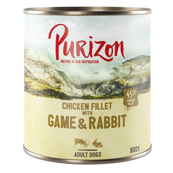 6x800g Purizon Original Adult Wild & Konijn met Pompoen & Rode Bosbes Honden Natvoer