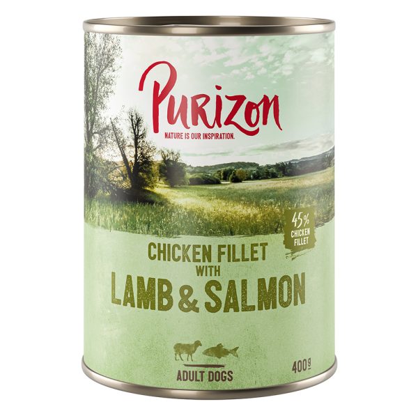 6x400g Lam & Zalm met Aardappel en Peer Adult Purizon Hondenvoer