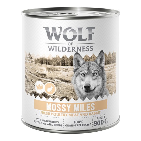 18x800g Wolf of Wilderness voor een speciale prijs! - Mossy Miles - Gevogelte met Konijn