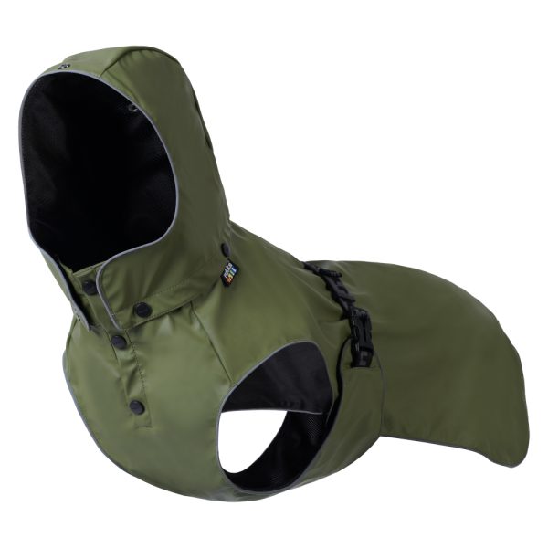 Rukka® Streamy Eco Regenjas, olijf - ca. 45 cm Ruglengte