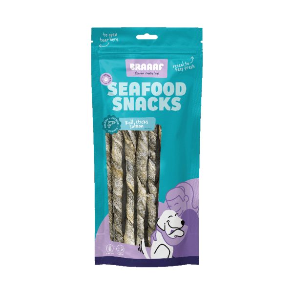 10% Korting! 2x Braaaf Snacks voor honden - 2 x 97 g (20 cm) Roll Sticks met Zalm