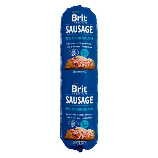 Brit Sausage natvoer - Kip & Lam (12 x 800 g)