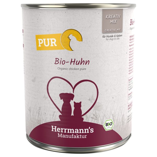 Herrmann's Vlees Puur 6 x 800 g Hondenvoer - Bio-Kip