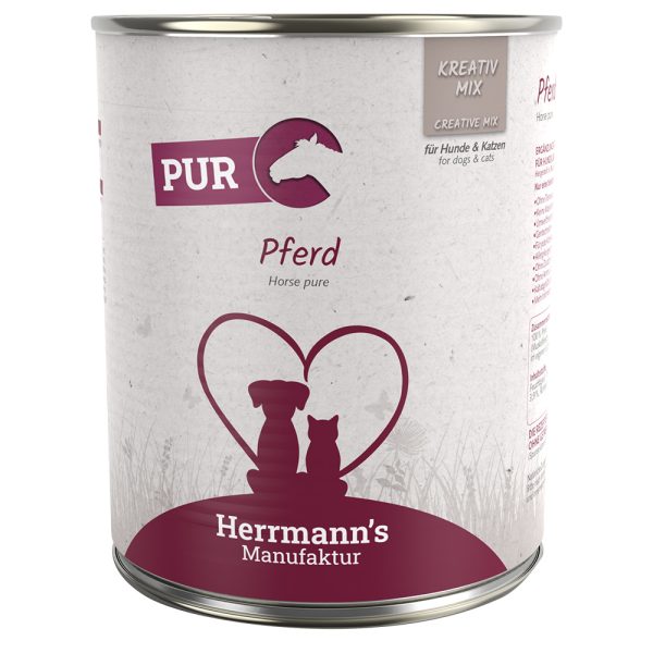 Herrmann's Vlees Puur 6 x 800 g Hondenvoer - Paard