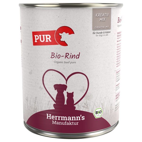 Herrmann's Vlees Puur 6 x 800 g Hondenvoer - Bio-Rund