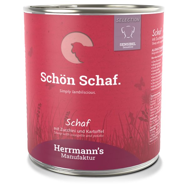 12x800g Herrmann's Menu Schaap met bio courgette en bio aardappelen