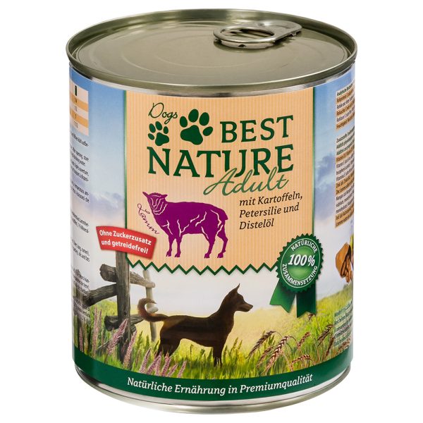 12x 800g Best Nature Dog Adult Lam, aardappelen & peterselie Hondenvoer nat