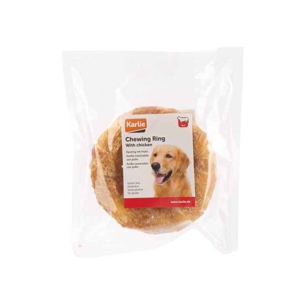 2 x Ø12,5 cm Karlie kauwring met kipsnack voor honden