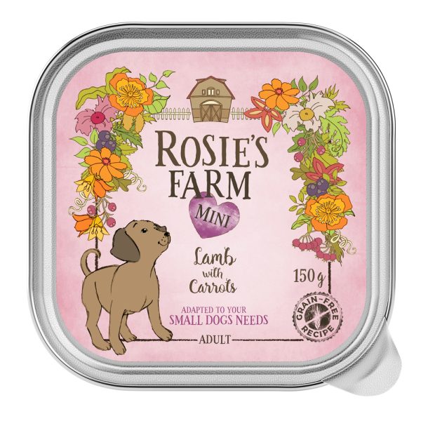 6x150g Rosie's Farm Mini lam met wortels natvoer voor honden