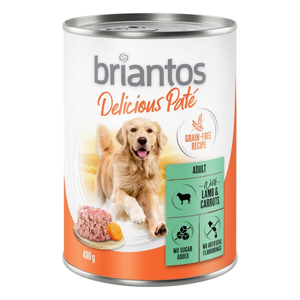 24x400g Briantos Delicious Paté Lam & Wortels Honden Droogvoer