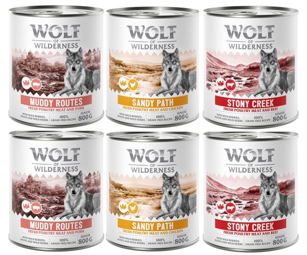 18x800g Wolf of Wilderness voor een speciale prijs! - Senior Mixpakket