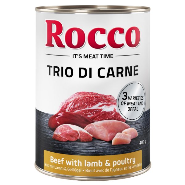 Rocco Classic Trio di Carne - 6 x 400 g Hondenvoer - Rundvlees, Lam en Gevogelte